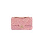 CHANEL TWEED QUILTED FLAP PINK GOLD HARDWARE (25.5*15.5*6.5cm)