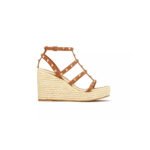 VALENTINO ROCKSTUD WEDGE SANDAL WITH CALFSKIN STRAPS 95MM 4W2S0F95ZNL_ZT6
