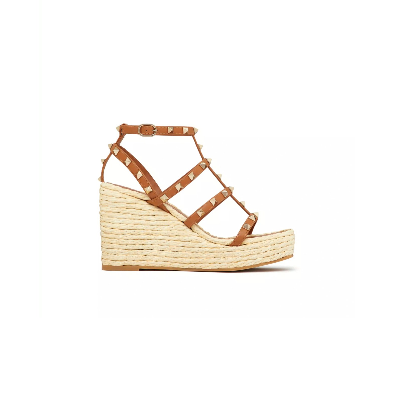 db349aba463b9375bb0cb415d96e4cde231417d1 VALENTINO ROCKSTUD WEDGE SANDAL WITH CALFSKIN STRAPS 95MM 4W2S0F95ZNL_ZT6 - Image 1
