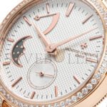 VACHERON CONSTANTIN TRADITIONELLE MOON PHASE WHITE DIAL RED LEATHER WATCH 83570/000R-B691 - Image 2