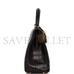 HERM�S MASTER KELLY RETOURNE 25 BLACK MATTE ALLIGATOR GOLD HARDWARE (25*20*13cm) - Image 3