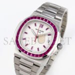 PATEK PHILIPPE NAUTILUS EDITION WHITE DIAL PURPLE DIAMONDS BEZEL ON WATCH 5711P - Image 3