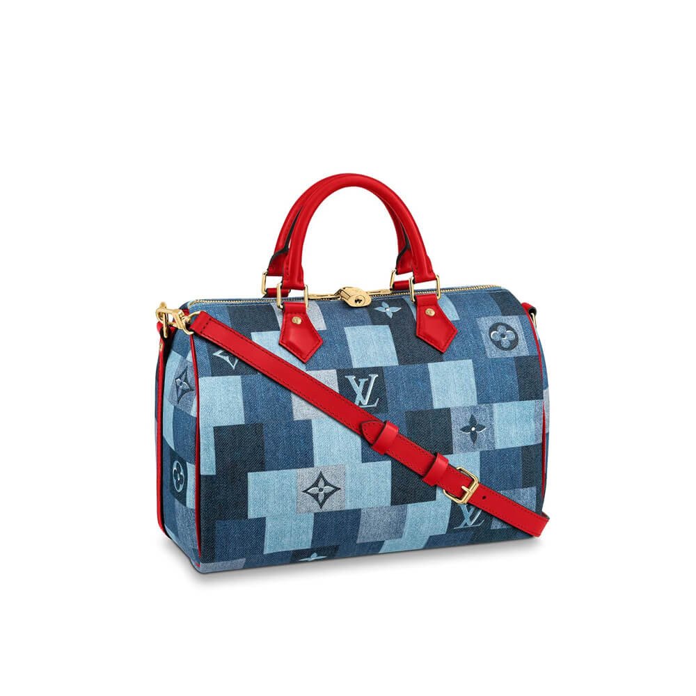dc43c1faa35beedd4b402149e0c5e7efe03f085e Louis Vuitton Monogram Denim Canvas Speedy Bandoulière 30 M45041 - Image 1