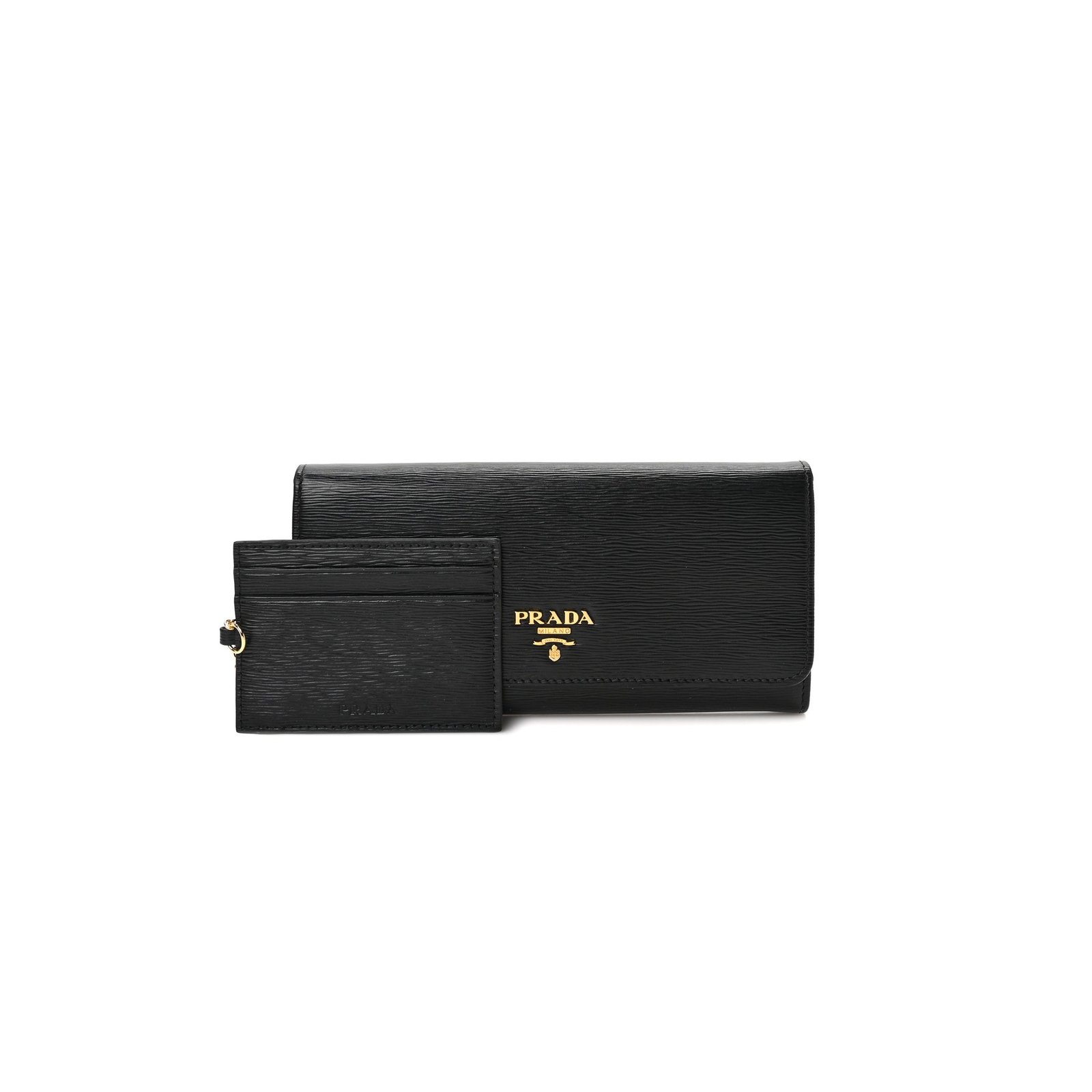 dc62255665d2bda2fb022e040b2a9accaf6eb086 PRADA VITELLO MOVE CONTINENTAL FLAP WALLET BLACK (21*11*2cm) - Image 1