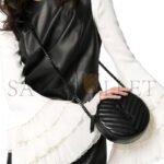 YSL VINYLE ROUND CAMERA BAG IN QUILTED LEATHER 610436DV7081000 (17*17*5.5cm) - Image 2