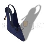 MANOLO BLAHNIK FARID NAVY BLUE SUEDE SLINGBACK PUMPS 424-1903-0008 - Image 3