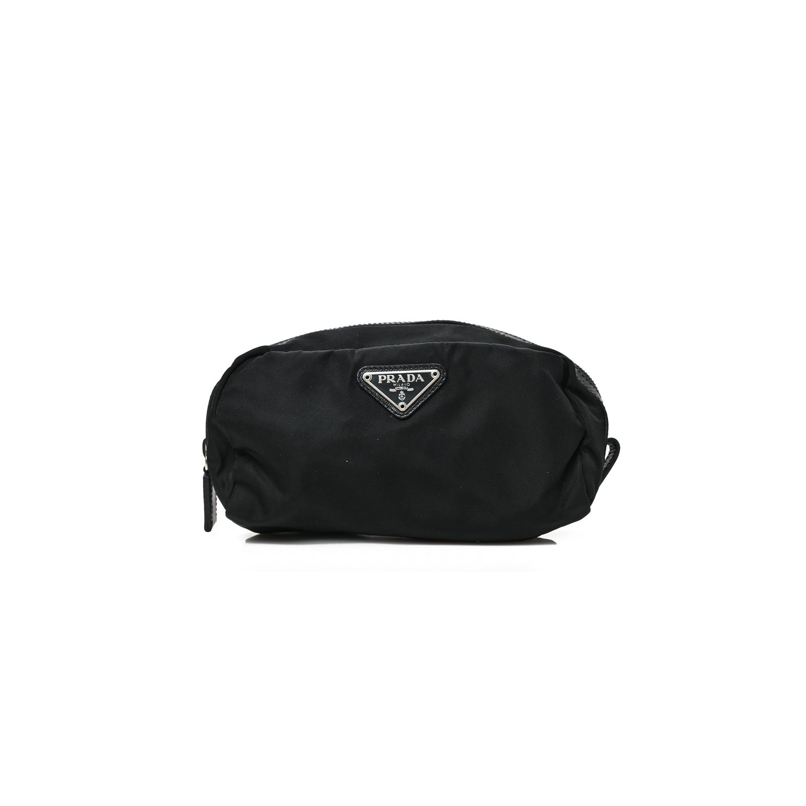 ddac7663ee531cd6065e71c045d000c1cfe9eb58 PRADA TESSUTO NYLON SAFFIANO POUCH BLACK (26*13*11cm) - Image 1