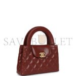 CHANEL BROWN QUILTED AGED CALFSKIN MINI KELLY BRUSHED GOLD HARDWARE AS4416 (19*13*7cm) - Image 3