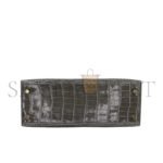 HERM�S MASTER KELLY 25 SELLIER GRIS CEMENT SHINY ALLIGATOR GOLD HARDWARE (25*17*7cm) - Image 4