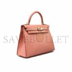 HERM�S MASTER KELLY 25 OSTRICH CERAMIC PINK GOLD HARDWARE (25*17*7cm) - Image 2