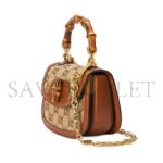 GUCCI BAMBOO 1947 CRYSTALS MINI BAG 735116 (17*12.5*8cm) - Image 3
