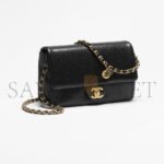 CHANEL SMALL FLAP BAG GRAINED SHINY CALFSKIN & GOLD-TONE METAL AS5186 (23*15*8cm) - Image 2