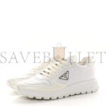 PRADA RE-NYLON SPAZZOLATO METAL TRIANGLE LOGO MENS PRAX 01 45MM SNEAKERS 8 WHITE - Image 2