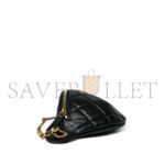 CHANEL 24A BLACK LAMBSKIN QUILTED WAIST BAG BUMBAG ENAMEL CC CHAIN AGED GOLD HARDWARE AS4113 (27*13cm) - Image 4