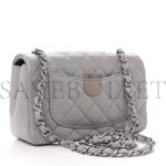 CHANEL LAMBSKIN QUILTED MINI RECTANGULAR FLAP GREY SILVER HARDWARE (20*12*6cm) - Image 3