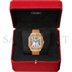 CARTIER SANTOS DE MEDIUM MODEL 18K ROSE GOLD AUTOMATIC WINDING WATCH WJSA0009 - Image 2