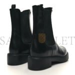 PRADA SPAZZOLATO METAL TRIANGLE LOGO 50MM CHELSEA BOOTS 38 BLACK - Image 3