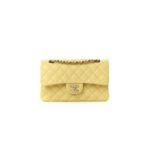 CHANEL CAVIAR QUILTED SMALL DOUBLE COVER YELLOW (23*14.5*6cm)