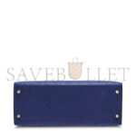 HERM�S MASTER OSTRICH SELLIER KELLY 28 IRIS BLUE WITH GOLD HARDWARE (28*22*10cm) - Image 5