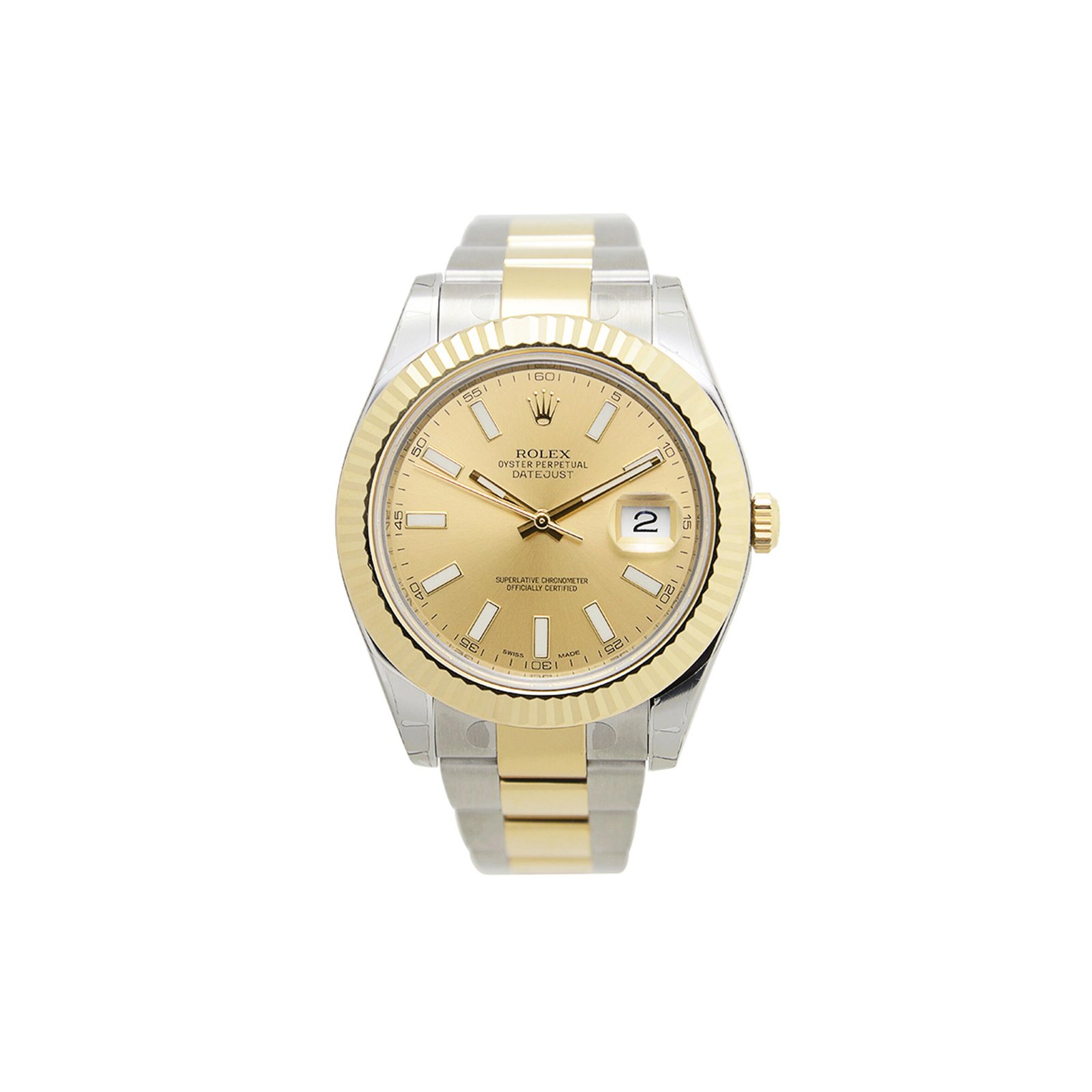 e43d1890c8ad9b1acaef32d2369b4f6c4c8f8d71 ROLEX DATEJUST CHAMPAGNE DIAL WATCH 116333 - Image 1