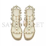 VALENTINO ROCKSTUD CALFSKIN WEDGE SANDAL WITH STRAPS 95MM 5W2S0F95EMP_I16 - Image 4