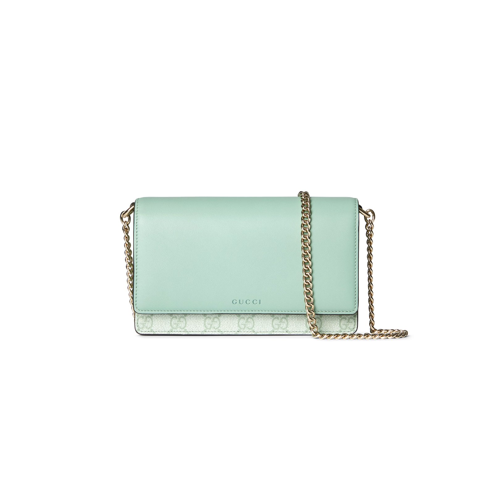 e4e7912e0588c0c9167ef23a575beb73e6a42d1c GUCCI GG EMBLEM WALLET ON CHAIN 826720AAEQ73441 (20*13*4cm) - Image 1