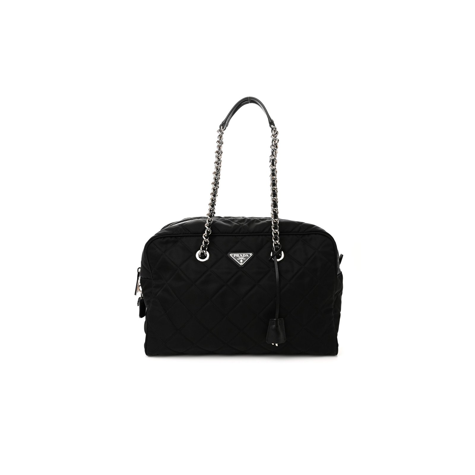 e53f6c1d15197cf94bf308f1e427886ade4cfbf9 PRADA NYLON TESSUTO IMPUNTU QUILTED SHOULDER BAG BLACK (36*25*14cm) - Image 1