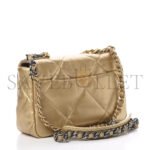 CHANEL 19 FLAP METALLIC GOATSKIN QUILTED MEDIUM GOLD AS0060 (26*16*9cm) - Image 2