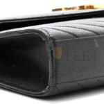 YSL MATELASSE CHEVRON MEDIUM SATCHEL BLACK 1187413 (24*17.5*6cm) - Image 5