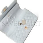 CHANEL VINTAGE LIGHT BLUE LAMBSKIN QUILTED CLASSIC FLAP MEDIUM GOLD HARDWARE (25.5*15*7cm) - Image 5