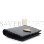 PRADA SAFFIANO TRIANGLE BI-FOLD WALLET BLACK (11*8*3cm) - Image 3
