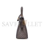 HERM�S MASTER OSTRICH KELLY 25 PEWTER GREY GOLD BUCKLE (25*17*7cm) - Image 3