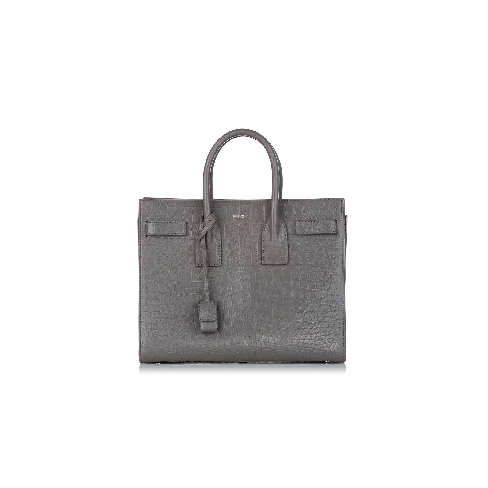 ea04543f6ffb98e3057ca202e8c8ebb05301e989 YSL SAC DE JOUR EMBOSSED LEATHER SATCHEL GREY 378299DND1N1202 (22*18*10.5cm) - Image 1