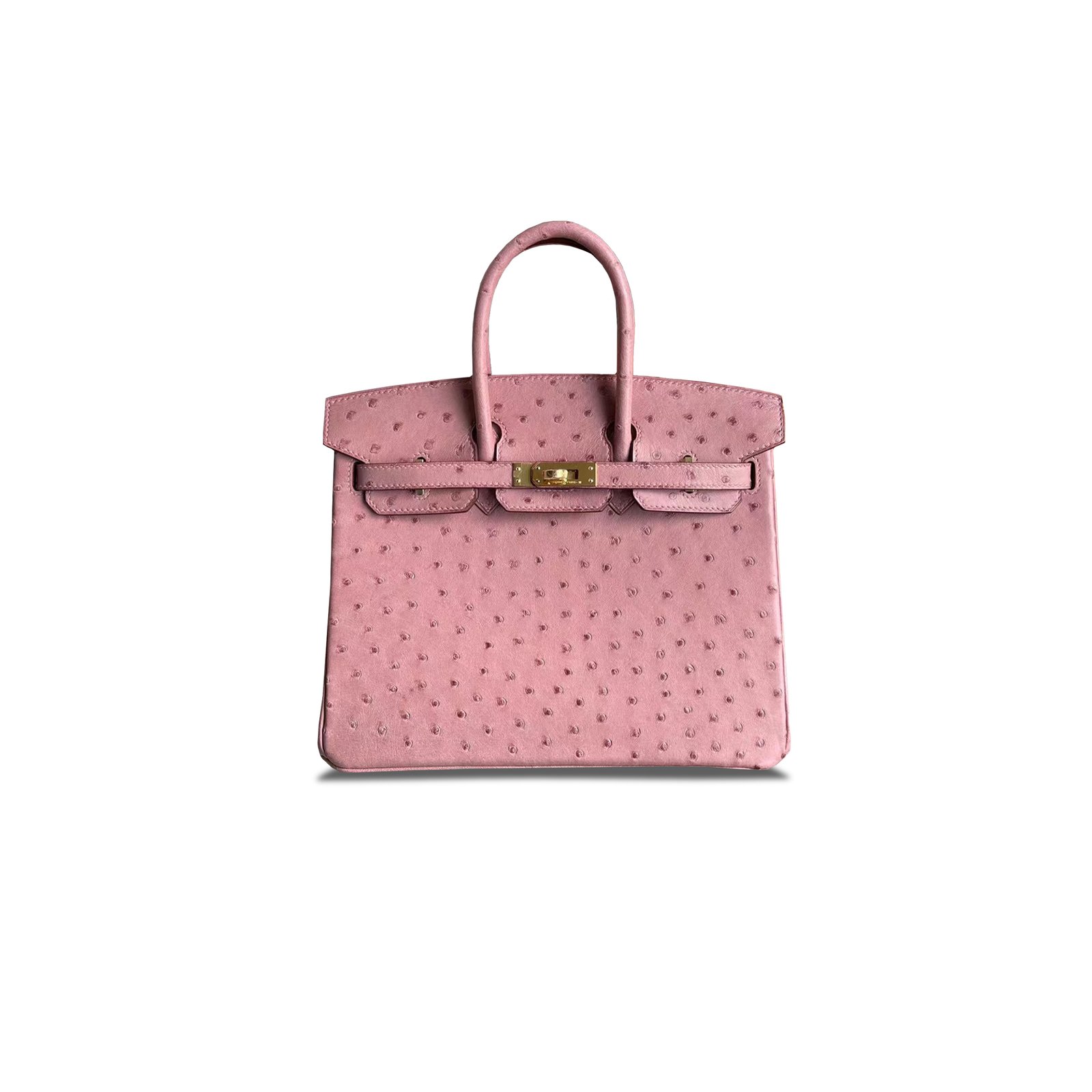 ea0465e538aced3ec746b3693b3cb0c47fc42a3c HERM�S MASTER BIRKIN 25 OSTRICH LEATHER CERAMIC PINK TWO-TONE GOLD BUCKLE H041944CK5Q (25*20*13cm) - Image 1
