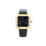 CARTIER SANTOS DUMONT YELLOW GOLD BLUE DIAL WATCH WGSA0077