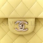 CHANEL CAVIAR QUILTED SMALL DOUBLE COVER YELLOW (23*14.5*6cm) - Image 5