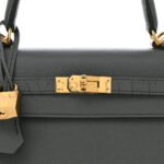 HERM�S MASTER EPSOM KELLY SELLIER 25 VERT AMANDE (25*17*7cm) - Image 4