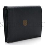 PRADA SAFFIANO TRIANGLE BI-FOLD WALLET BLACK (11*8*3cm) - Image 4