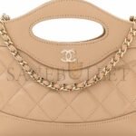 CHANEL SHINY CRUMPLED CALFSKIN QUILTED NANO 31 SHOPPING BAG BEIGE (20*17.5*3.5cm) - Image 5