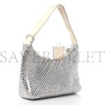 PRADA SATIN CRYSTAL MINI RE-EDITION BAG WHITE (23*16*8cm) - Image 2