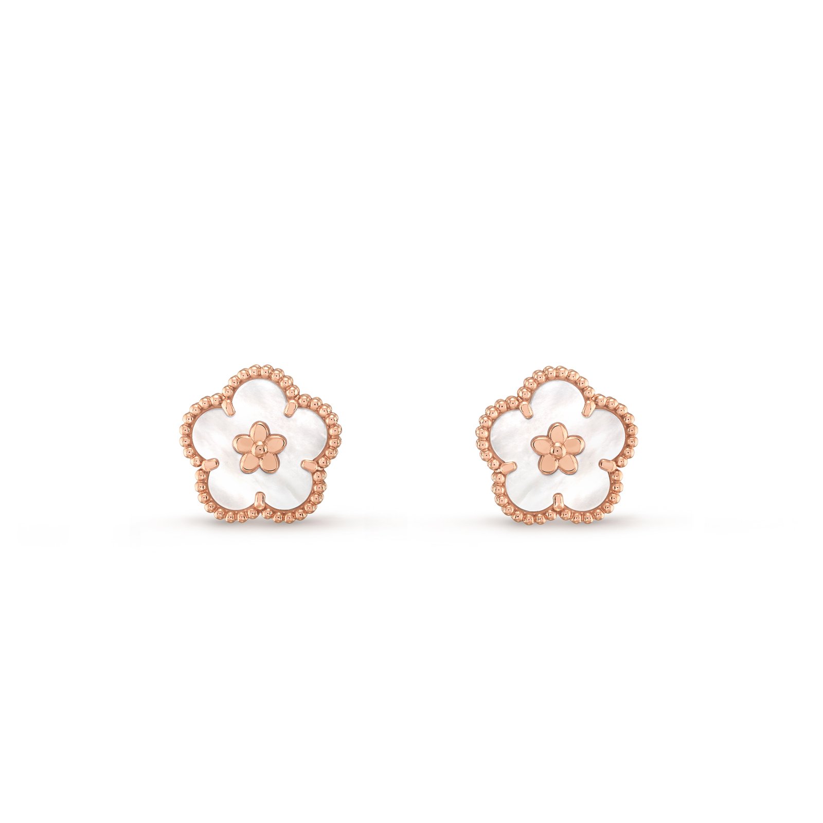 ed7efda1248a047738b899ef072acba8fe42c9f1 VAN CLEEF ARPELS LUCKY SPRING EARRINGS, PLUM BLOSSOM VCARP7RU00 - Image 1