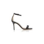 MANOLO BLAHNIK CHAOS BLACK NAPPA LEATHER ANKLE STRAP SANDALS 9XX-0747-0016