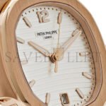 PATEK PHILIPPE NAUTILUS 'LADIES' AUTOMATIC ROSE GOLD SILVERY OPALINE DIAL WATCH 7118/1R-001 - Image 4