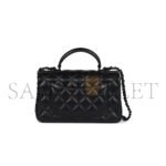 CHANEL MINI RECTANGULAR TOP HANDLE FLAP BAG SO BLACK LAMBSKIN AS2431 (20*13*6cm) - Image 4