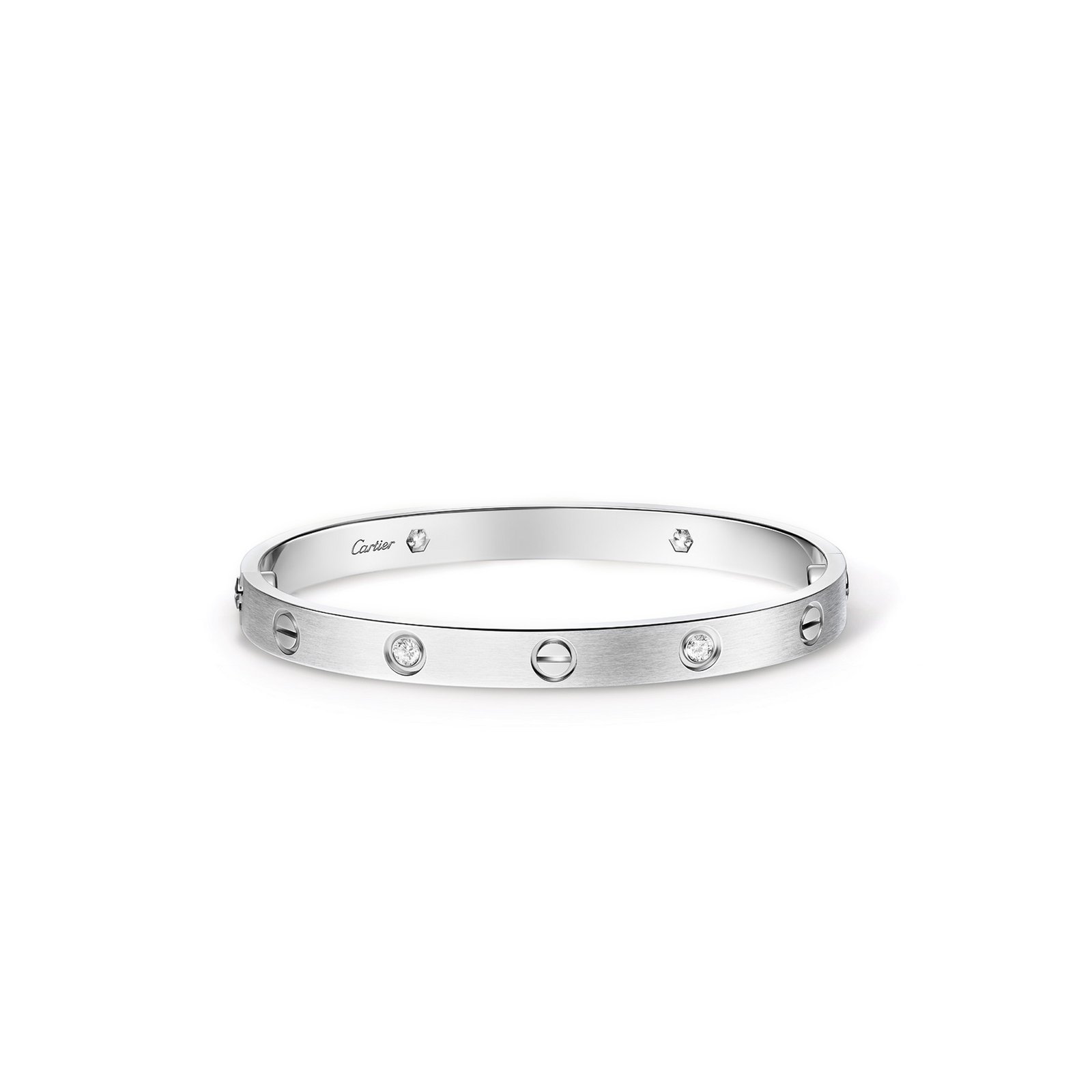 ef917d63740ba03d1f5861415eed266782a89560 CARTIER BRACELET LOVE, MOD�LE CLASSIQUE, FINITION BROSS�E, 4 DIAMANTS B6080217 - Image 1
