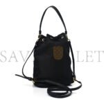 PRADA SAFFIANO TESSUTO NYLON MINI BUCKET CROSSBODY BAG BLACK (23*18*11cm) - Image 2