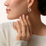 CARTIER LOVE ROSE GOLD EARRINGS, TRANSFORMABLE, SEMI-PAVED N8515240 - Image 3