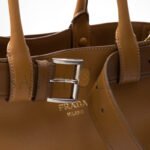 PRADA BUCKLE LARGE LEATHER HANDBAG WITH BELT 1BA416 (37*27*14cm) - Image 7