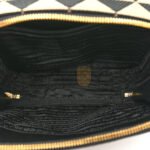 PRADA JACQUARD SAFFIANO TRIANGOLO SYMBOLE EMBROIDERED SMALL SHOULDER BAG BLACK CORDA (23*17*7cm) - Image 5