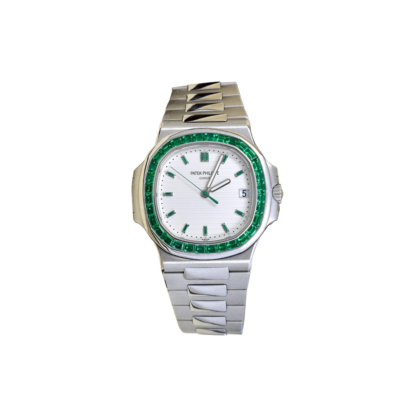 f160d7cf1cd4c6fa2f077a8071e1d2bc4084f3c4 PATEK PHILIPPE EMERALD NAUTILUS WATCH 5711P - Image 1